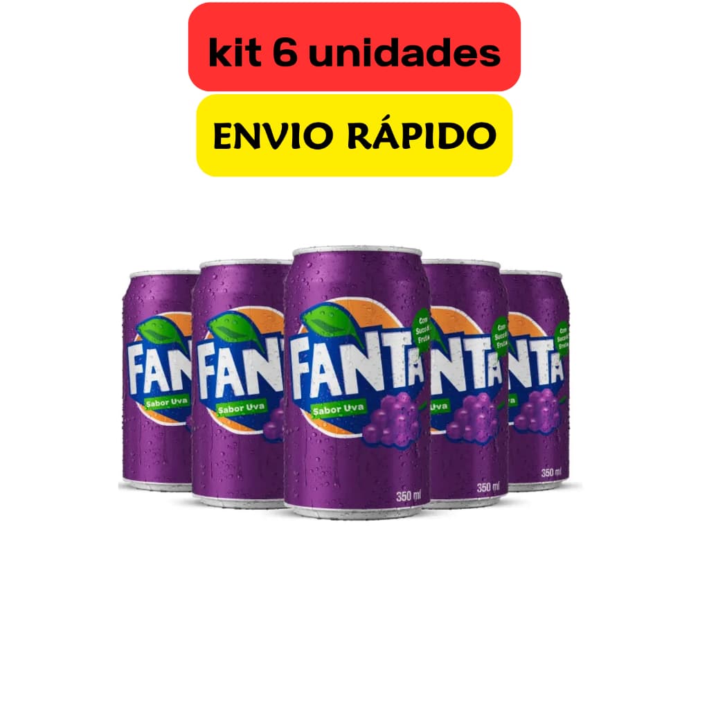 Kit 6x Fanta Uva Lata 350ml – Refrigerante Gelado, Refrescante, Econômico, Atacado e Revenda