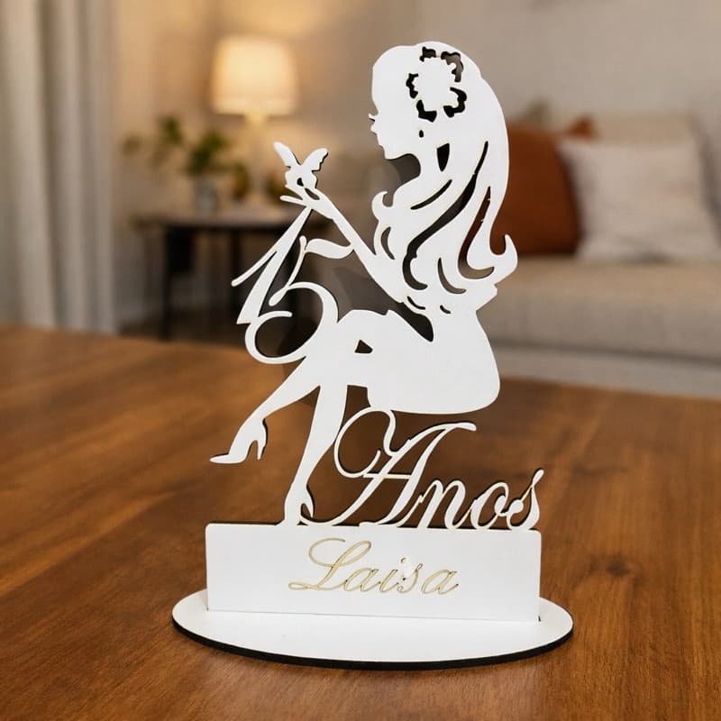 KIT 25 Centro De Mesa Modelo 15 Anos Lembrancinha Mdf