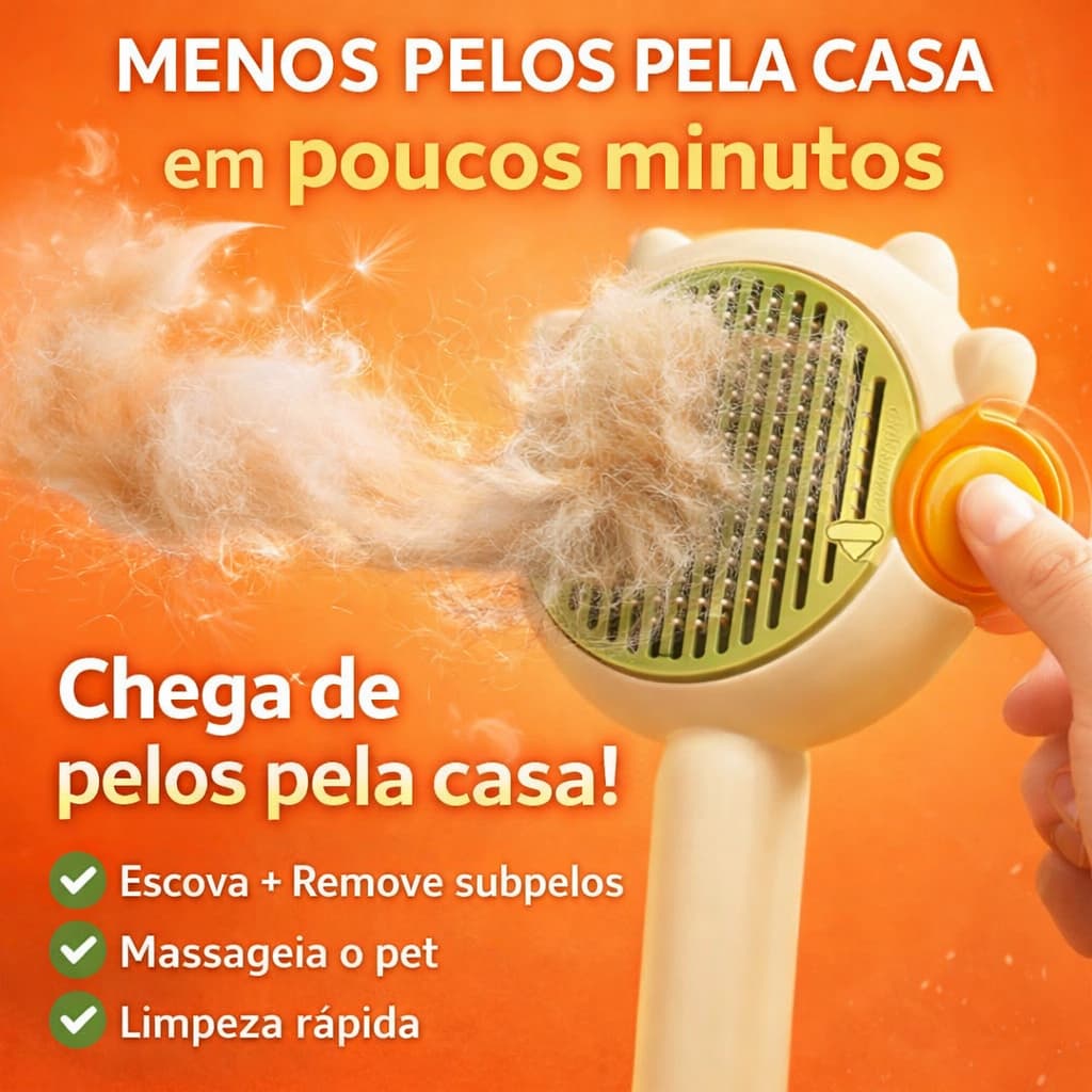 Rasqueadeira Pet Tira Pelos Mortos Cães e Gatos Escova Removedora de Subpelo Desembaraçadora