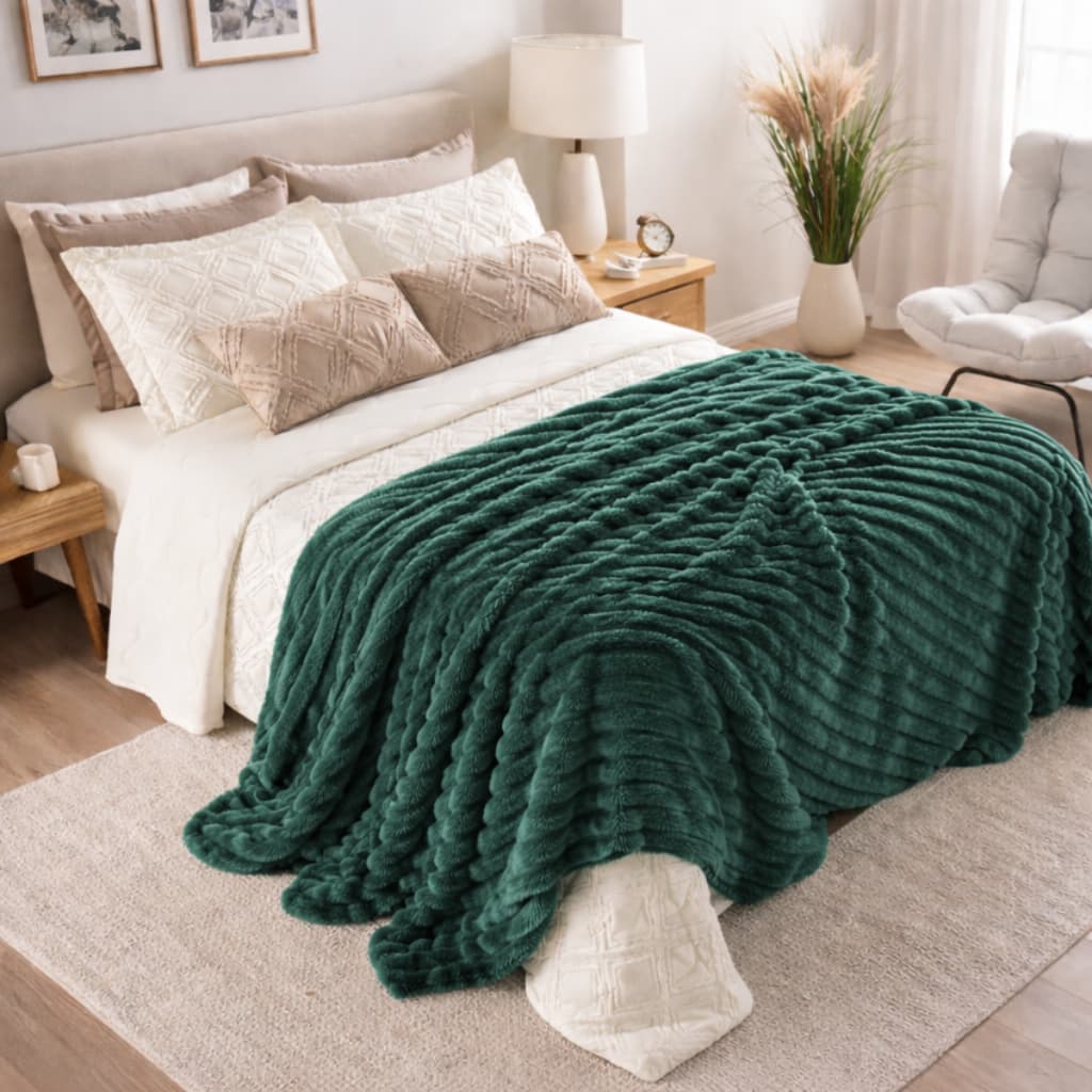 Manta Canelada Casal Cobertor Soft Lisa 2,0m X 1,8m Barata