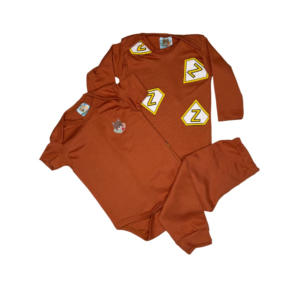 Kit Body Bebê 3 Peças para bebê Conjunto de Bebê Menino 1Body Manga Longa 1 Body Manga Curta 1 Calça