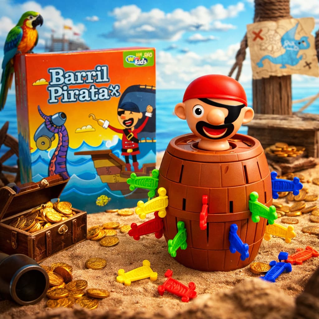 Jogo de Habilidade Pula Pirata Desenvolve Coordenação e Estratégia Brinquedo Presente Menino Menina Dia Das Crianças