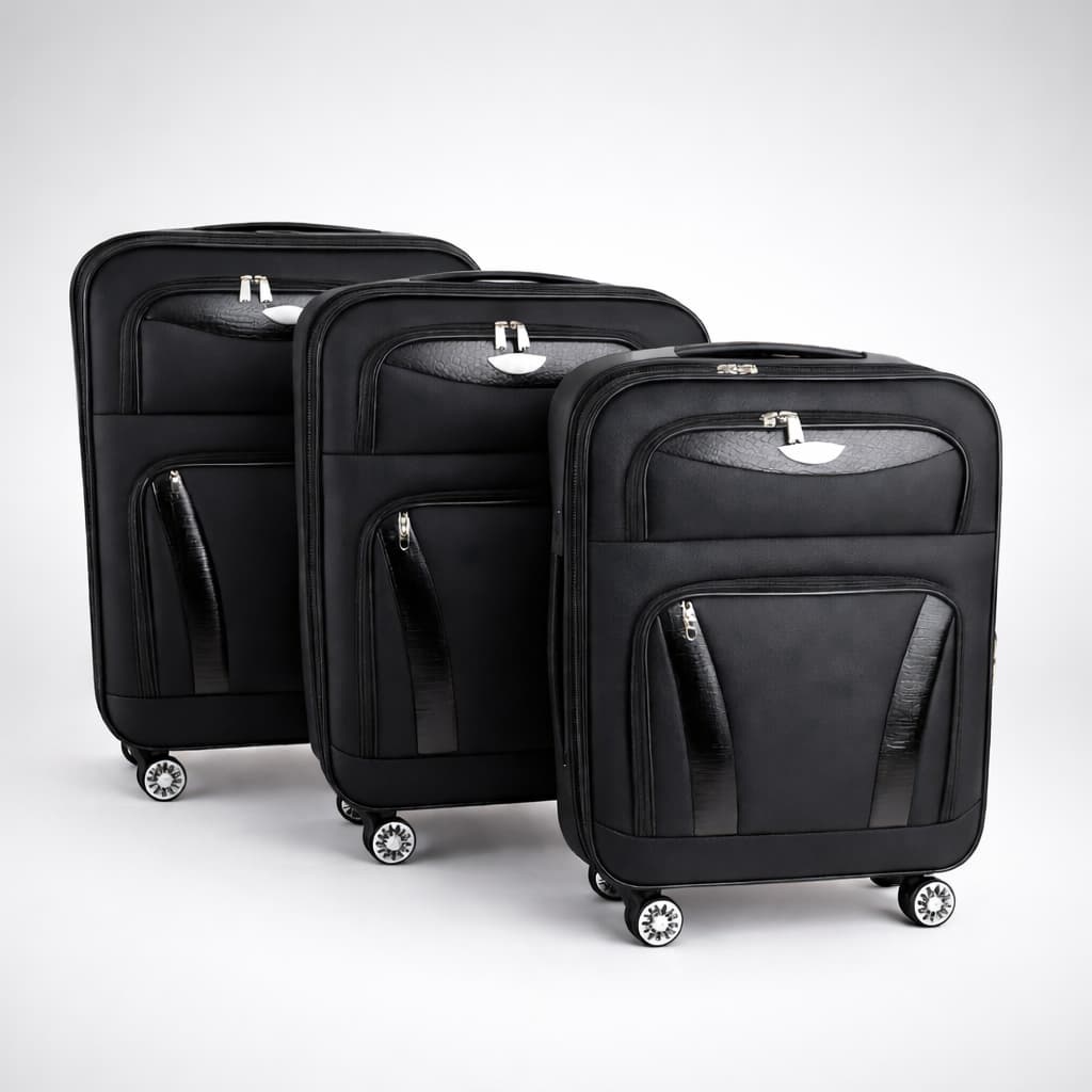 Kit Malas Viagem 3 Peças Rígidas Expansível Rodas 360 Cadeado P M G
