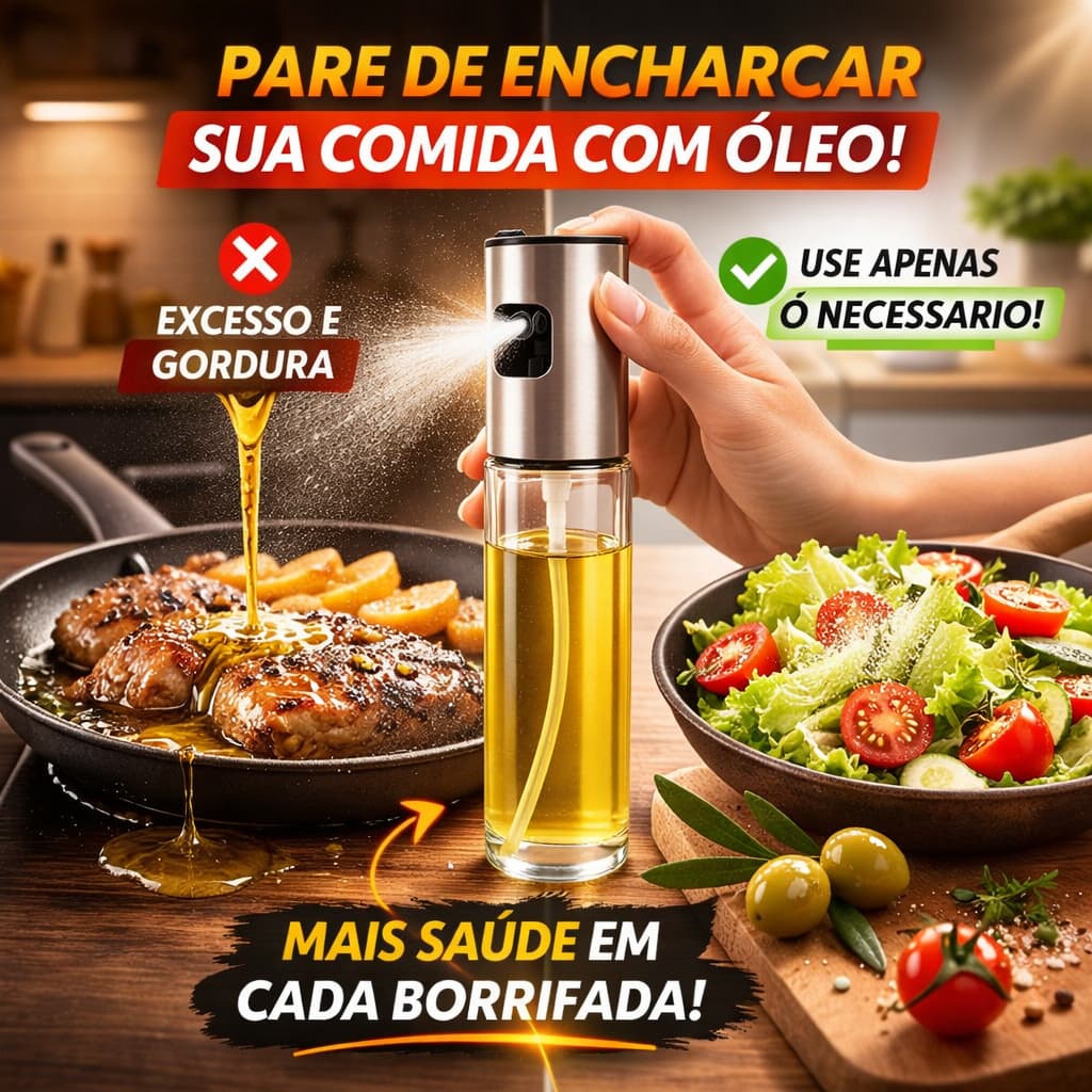 Spray Pulverizador Azeite Vidro 100ml Borrifador Óleo Vinagre Cozinha Saudável Air Fryer