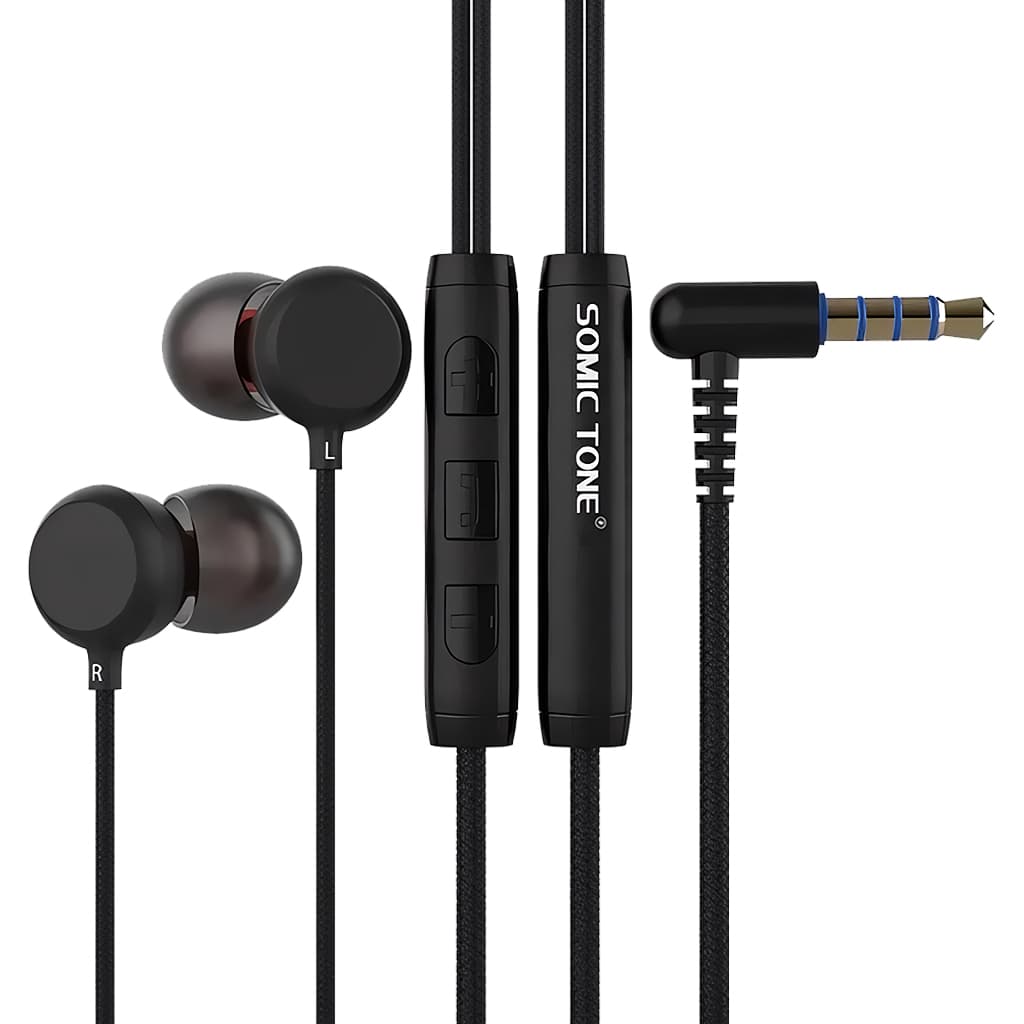 Fone de Ouvido com Fio Somic Tone S608 Super Bass Graves Profundos P2 com Microfone e Cabo Reforçado