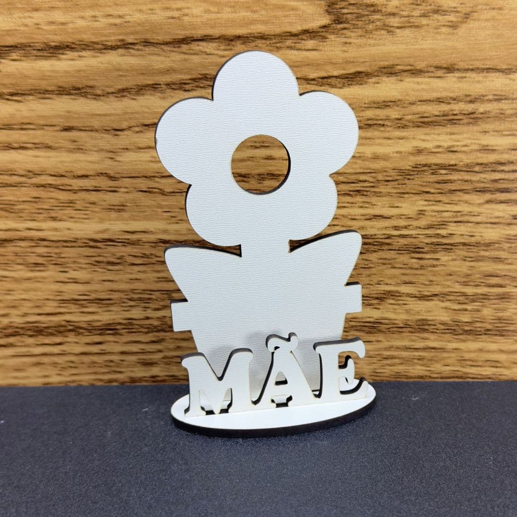 Kit Lembrancinha Dia das Mães em MDF Flor com Vaso Mãe Decorativa Personalizada