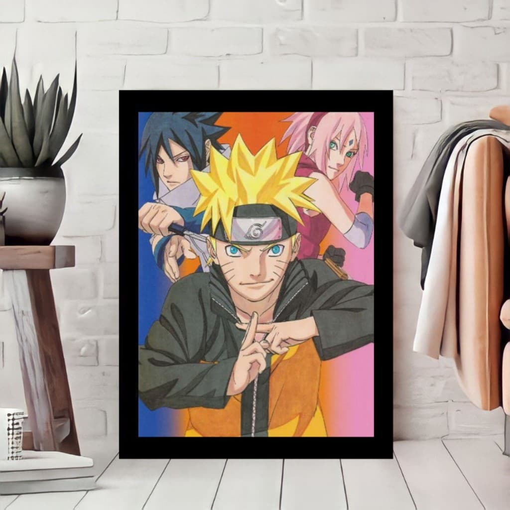 Quadro Decorativo Time 7 Naruto Shippuden anime 60x4cm