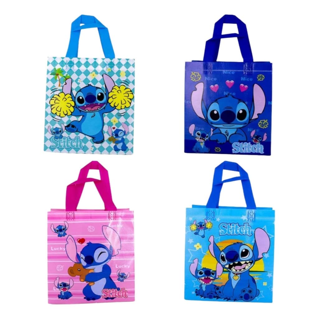 Sacolinha ecobag reutilizável bolsa festa personagem stitch minnie hello kitty sacola surpresa evento lembrancinha