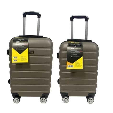 🧳 Kit 2 Malas de Viagem com Rodinhas 18” e 20” – Leveza, Estilo e Praticidade em Cinza!