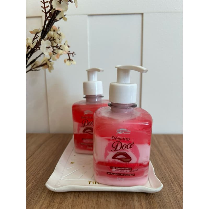 Gel Aromatizante Morango com Chantilly 250g Alquimia Cosméticos Beijinho Doce