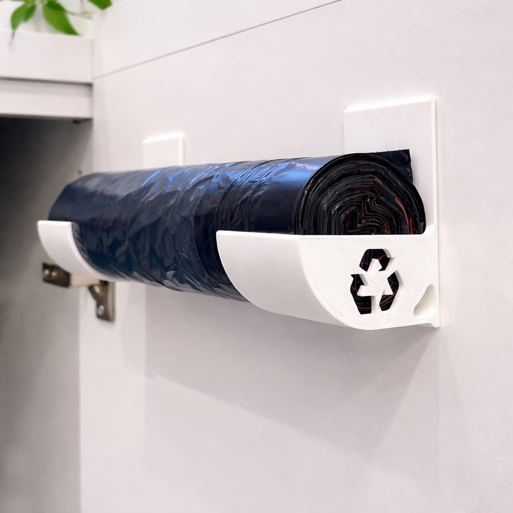 Suporte de saco de lixo puxa saco porta sacola dispense organizador dupla face utensilio de cozinha