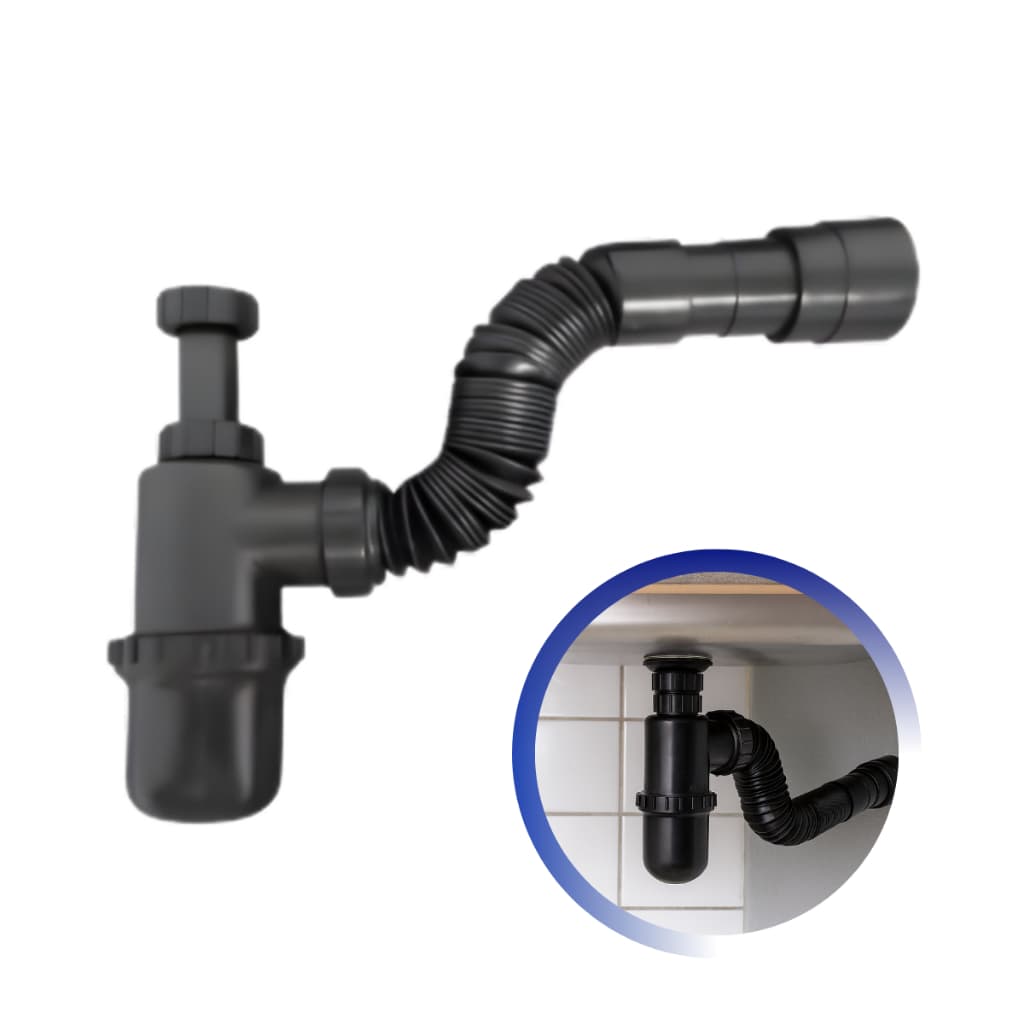 Sifao Copo Preto Sanfonado 50 Cm Universal Cozinha Banheiro