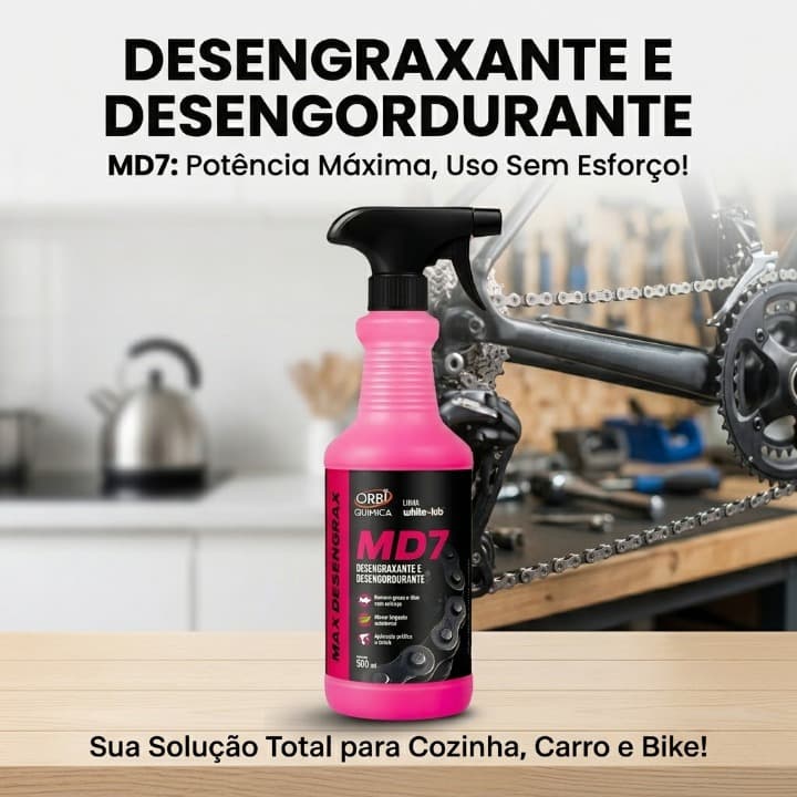Desengraxante Orbi MD7 500ml – Original Multiuso  Limpeza Doméstica , Motor Piso Gordura Dificil