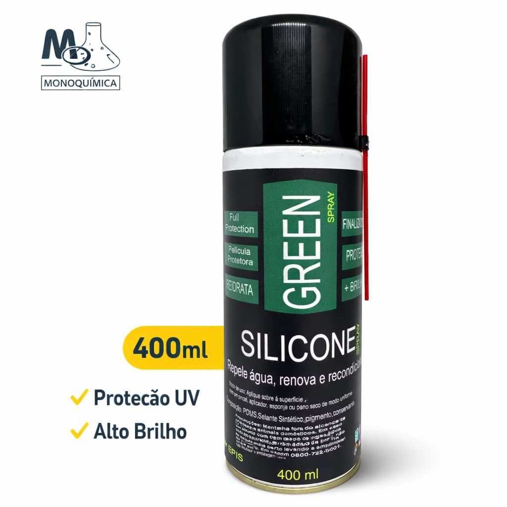 Silicone Spray 400ml Monoquímica | Revitalizador Automotivo Proteção UV Painel Plásticos Borrachas