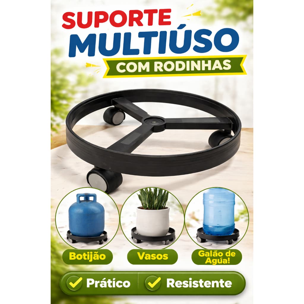 PROMOÇAO Suporte Para Botijao Gas e Vaso Com Rodinha 360º super reforçado