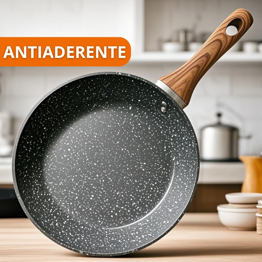 Frigideira De Antiaderente 4mm Reforçada Com Cabo Ergonômico Linha Premium - Aluminium