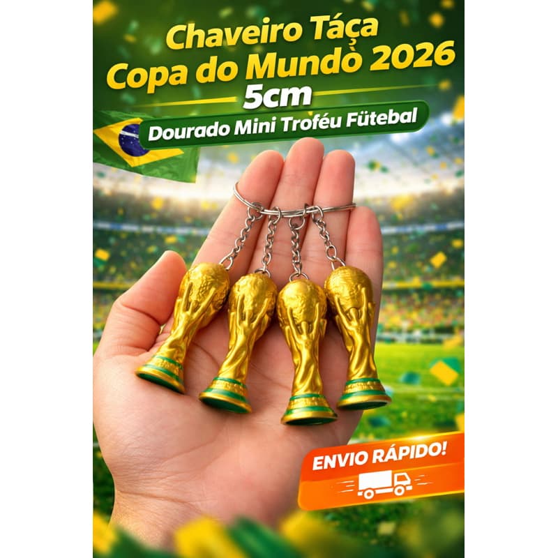 Chaveiro Taça Copa 2026 FIFA- ATACADO