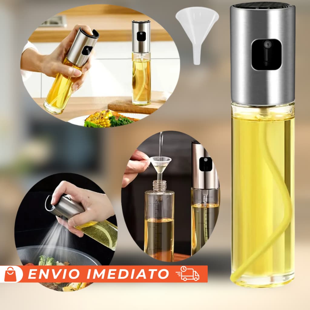 Borrifador de Azeite 100ml Vidro Spray Unifome Pulverizador Culinário Premium