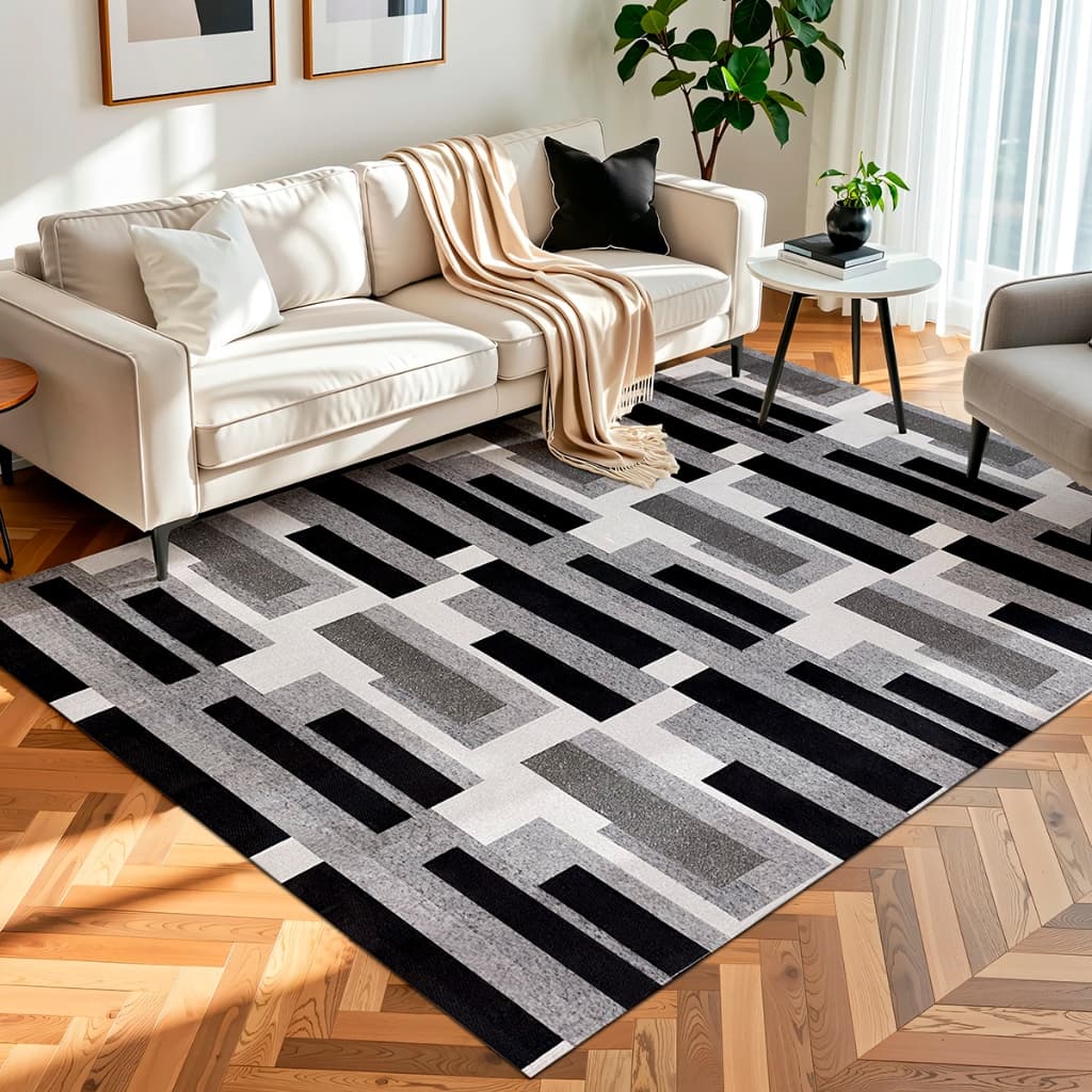 Tapete Grande 2,50x1,35m Antiderrapante Macio Sala Quarto Escritório Mônaco