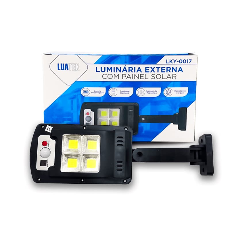 Luminária Carregamento Solar Led Sensor De Aproximação Com Controle Remoto