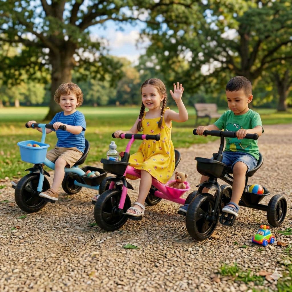 Triciclo Infantil Com Pedal E Dois Cestos Reforçado Até 20kg - Resistente, Divertido e Pratico Móvel