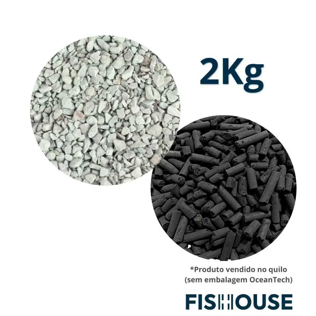 Mídia Biológica Zeolite 1kg + 1kg Carvão Ativado Peletizado - Pet&Plus