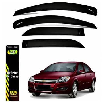 Calha Defletor de Chuva Chevrolet Vectra Hatch e Sedan 2006 a 2011 4 Portas Acrílico Fumê Ecoflex