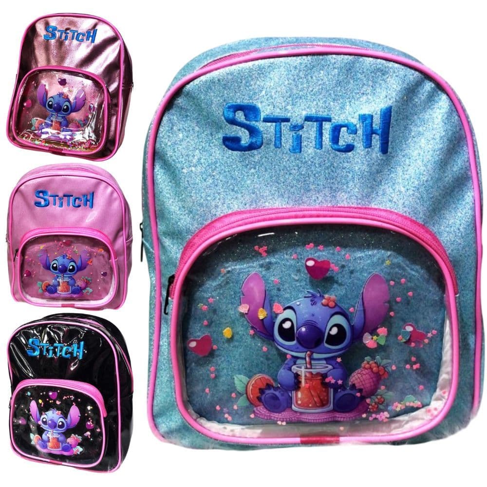Mochila Infantil Stitch Menina Criança Bolsa Feminina Escola Escolar Passeio