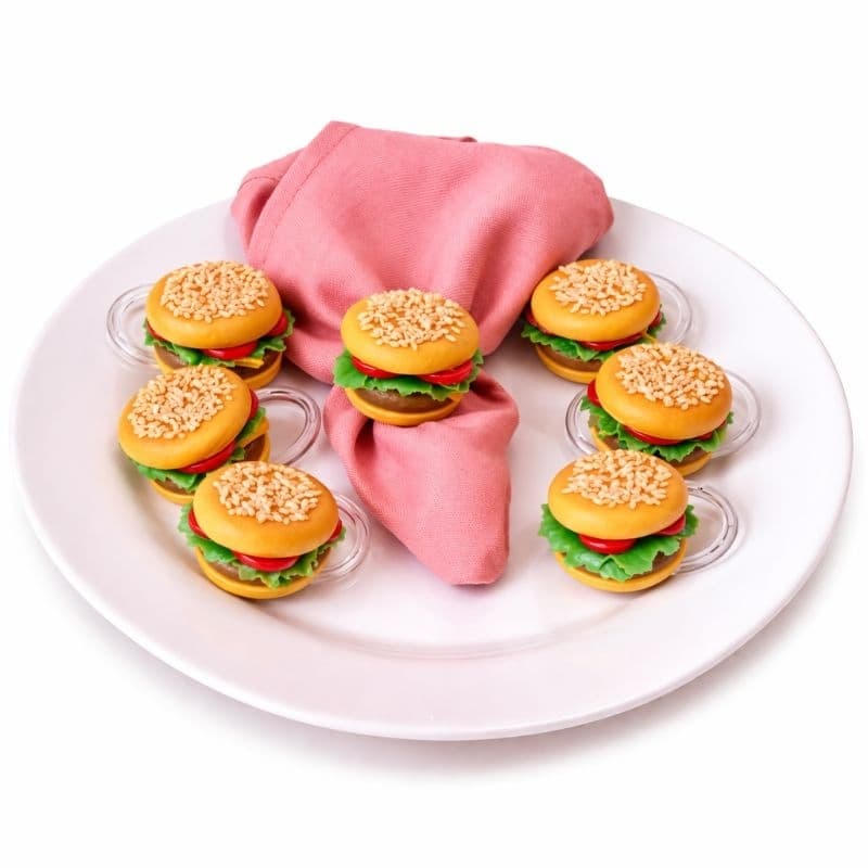 Porta guardanapo tematico Hambúrguer biscuit para mesa posta Personalizado