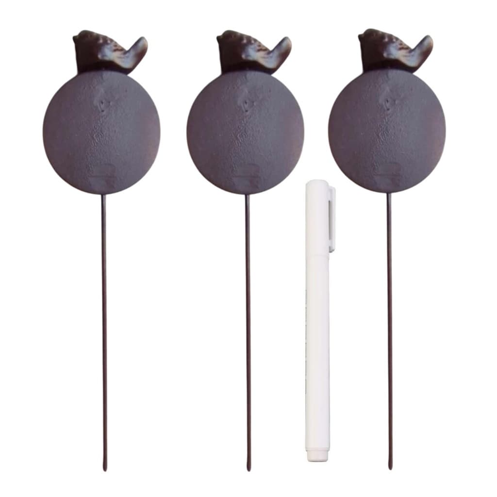 Kit Plaquinha Redonda Personalizável Jardim Decoração Aço Corten Passarinho