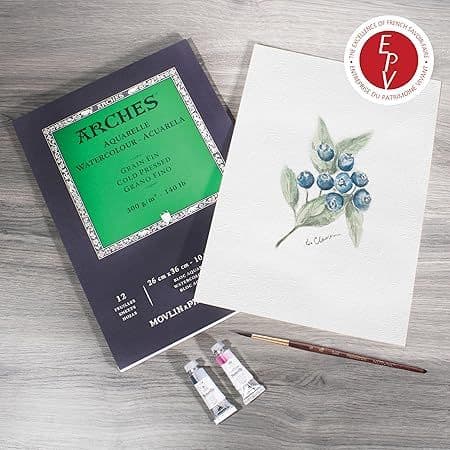 ARCHES Aquarelle 300 g/m² Grão Fino Branco Natural Bloco 23x31 20 Folhas
