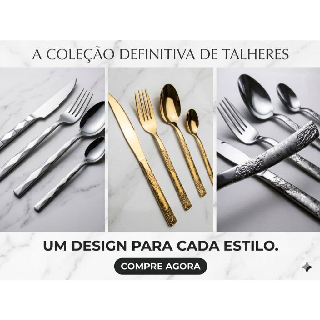 Kits Jogo Faqueiro Sycaju 36 Peças Talheres Aço Inoxidável 410, Super Resistente Premium