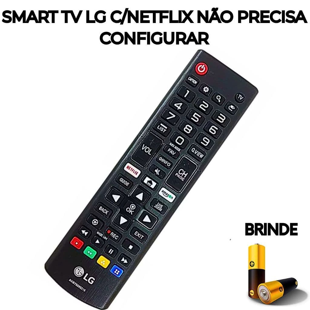 Controle Remoto LG Smart TV Netflix Amazon Prime YouTube Compatível Pronto Para Uso