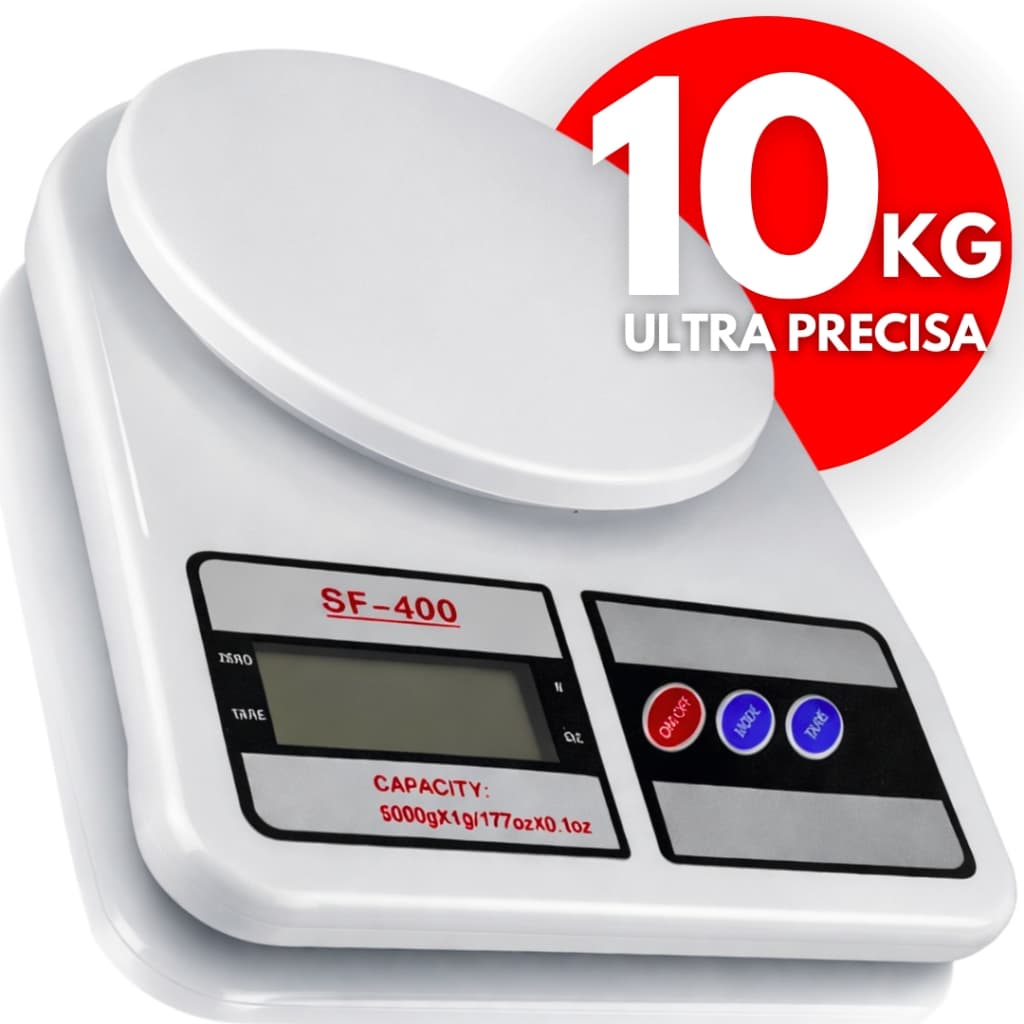 Balança Digital Alta Precisão até 10kg Cozinha Dieta Alimentos Super Precisa Nutrição Confeitaria