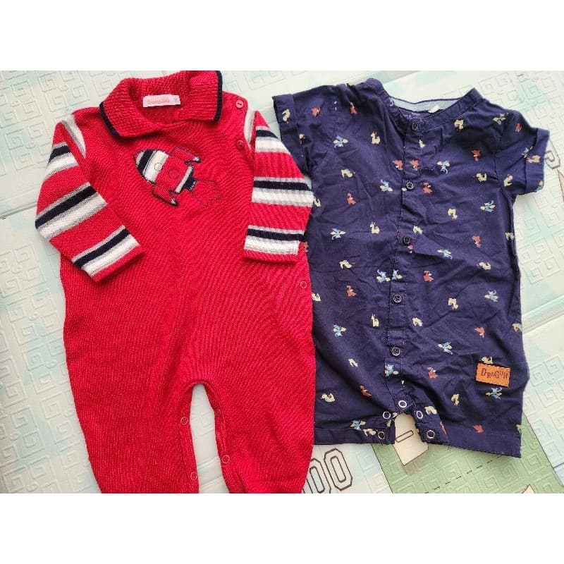 [Desapego Novo] kit macacões Alô Bebê e Tip Top macacão tam M (6 a 9 meses) bebe menino