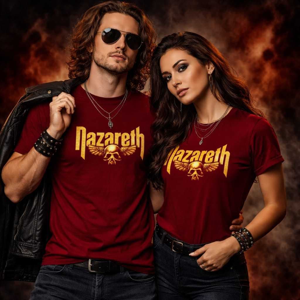 Camiseta Nazareth caveira Camisa Rock Estampa 100% Algodão Unissex Envio Rapido