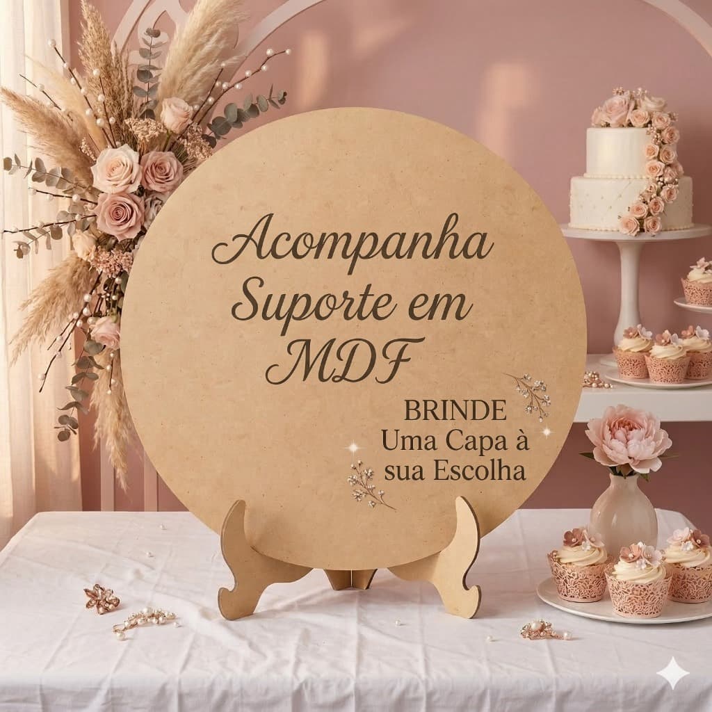 Páscoa Painel 20cm De Mesa Redondo em MDF + capa removivel Eventos E Festas