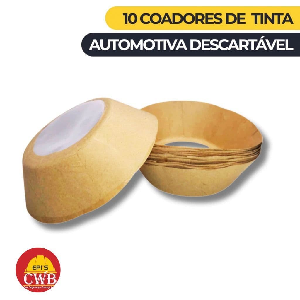 KIT 10Uni. Coador de Tinta Automotiva | Papelão e Nylon - Ótima Filtragem e Retenção de Impurezas