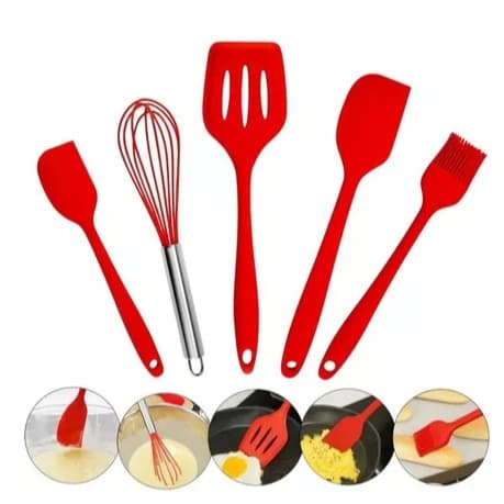 ✨ Kit Culinário de Silicone 5 Peças – Praticidade e Elegância na Sua Cozinha! ✨