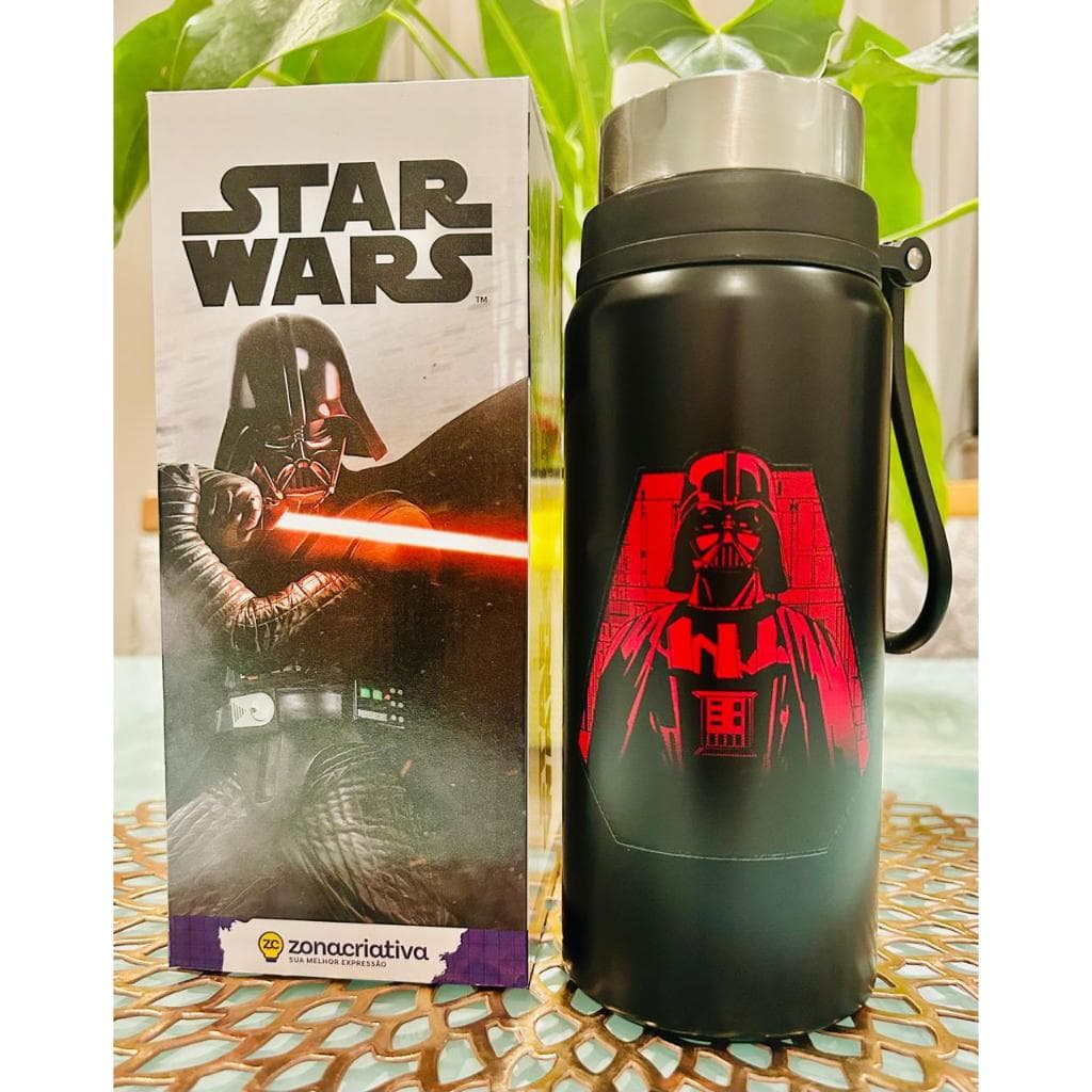 Garrafa Térmica Inox 650ml Star Wars Darth Vader 🎁 Zona Criativa  Original  Presente Geek Premium