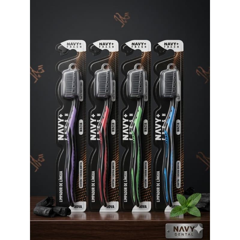 Escova De Dente Dental C/ Capa E Limpador De Língua
