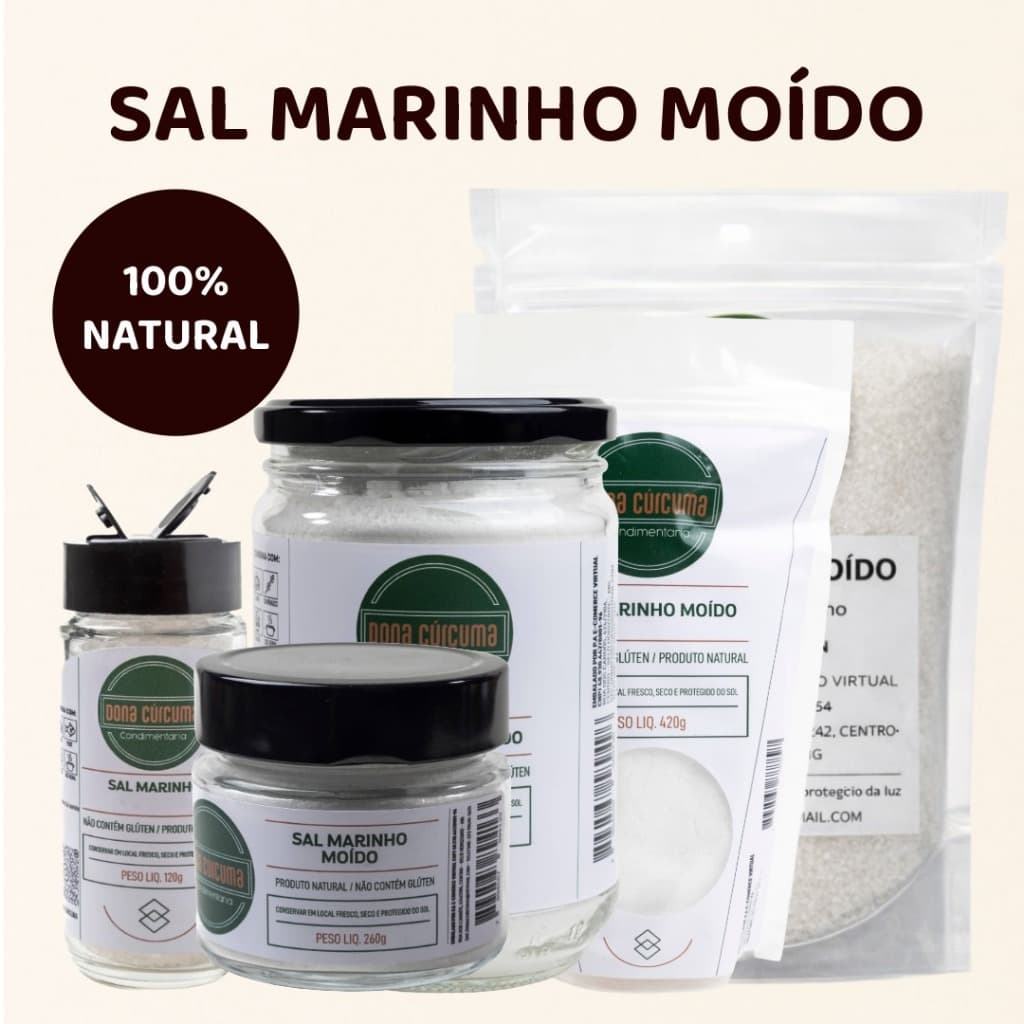 Sal Marinho Moído 100% Natural | Temperos e Especiarias – Dona Cúrcuma