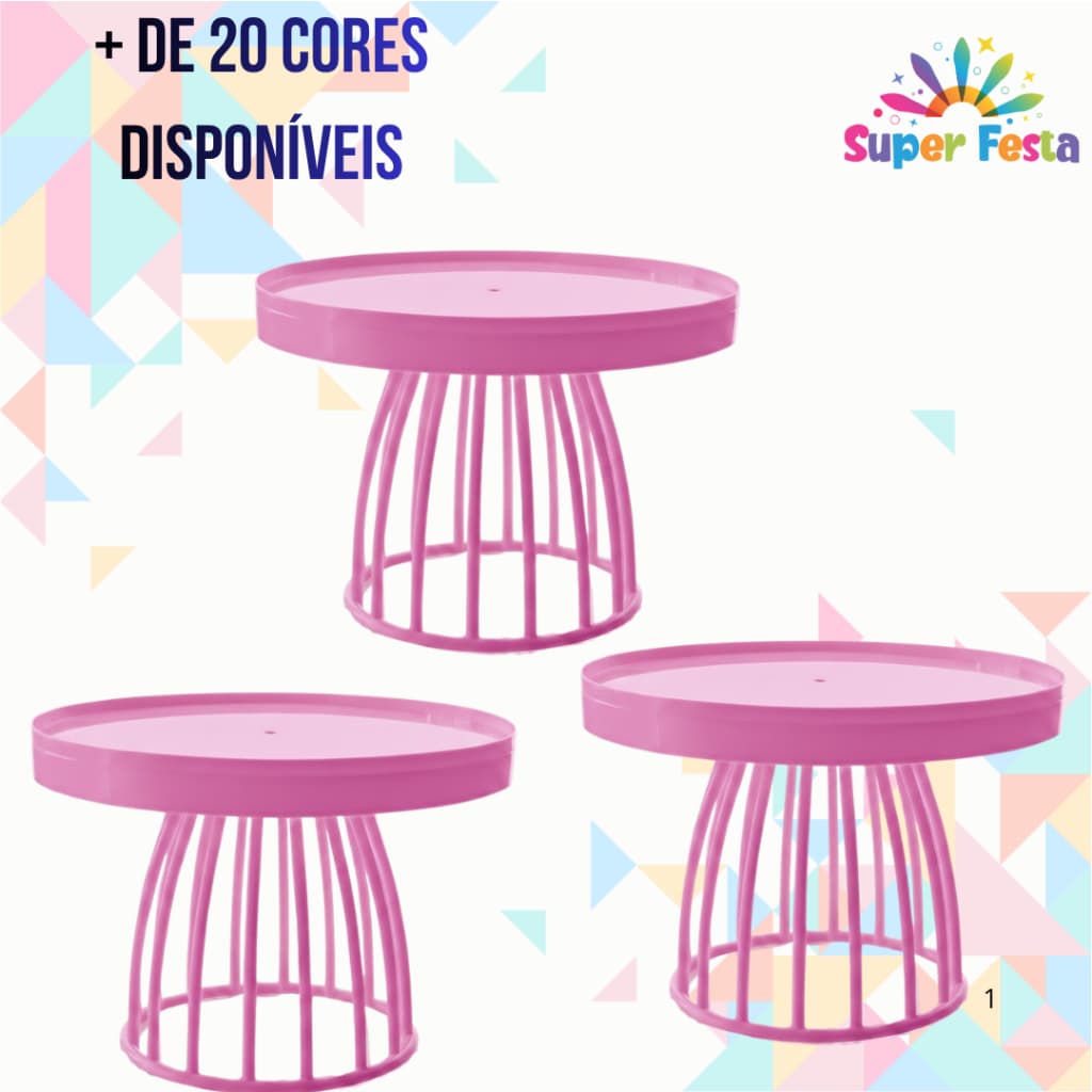 Kit Boleira ROMA BABY 18 CM com três PEÇAS (para eventos, bolo e doces festa infantil, decoração em geral)