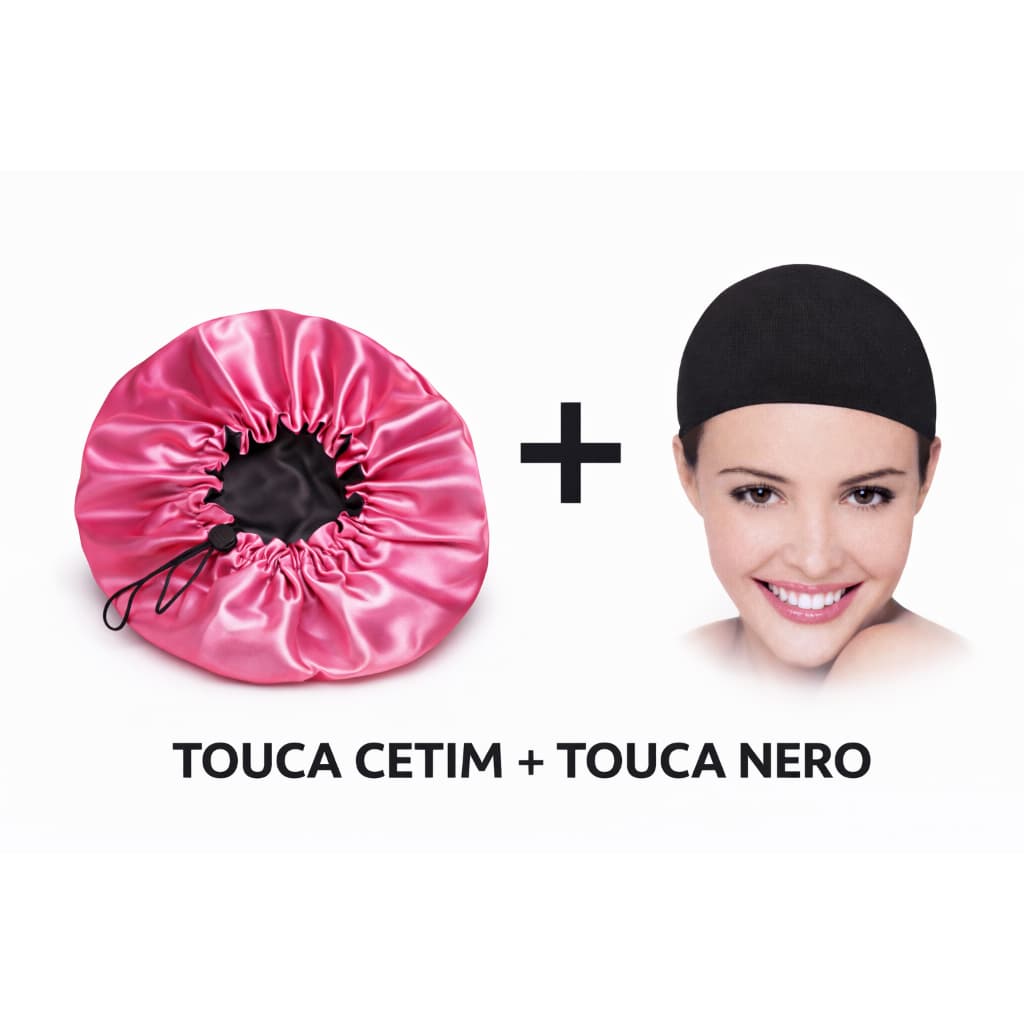 Kit Touca Cetim Anti Frizz + Touca Nero Proteção Noturna