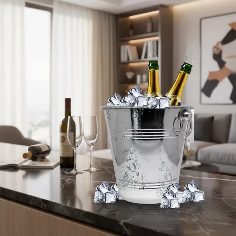 Balde de Gelo em Aço Inox Durável e Elegante - 4 Litros
