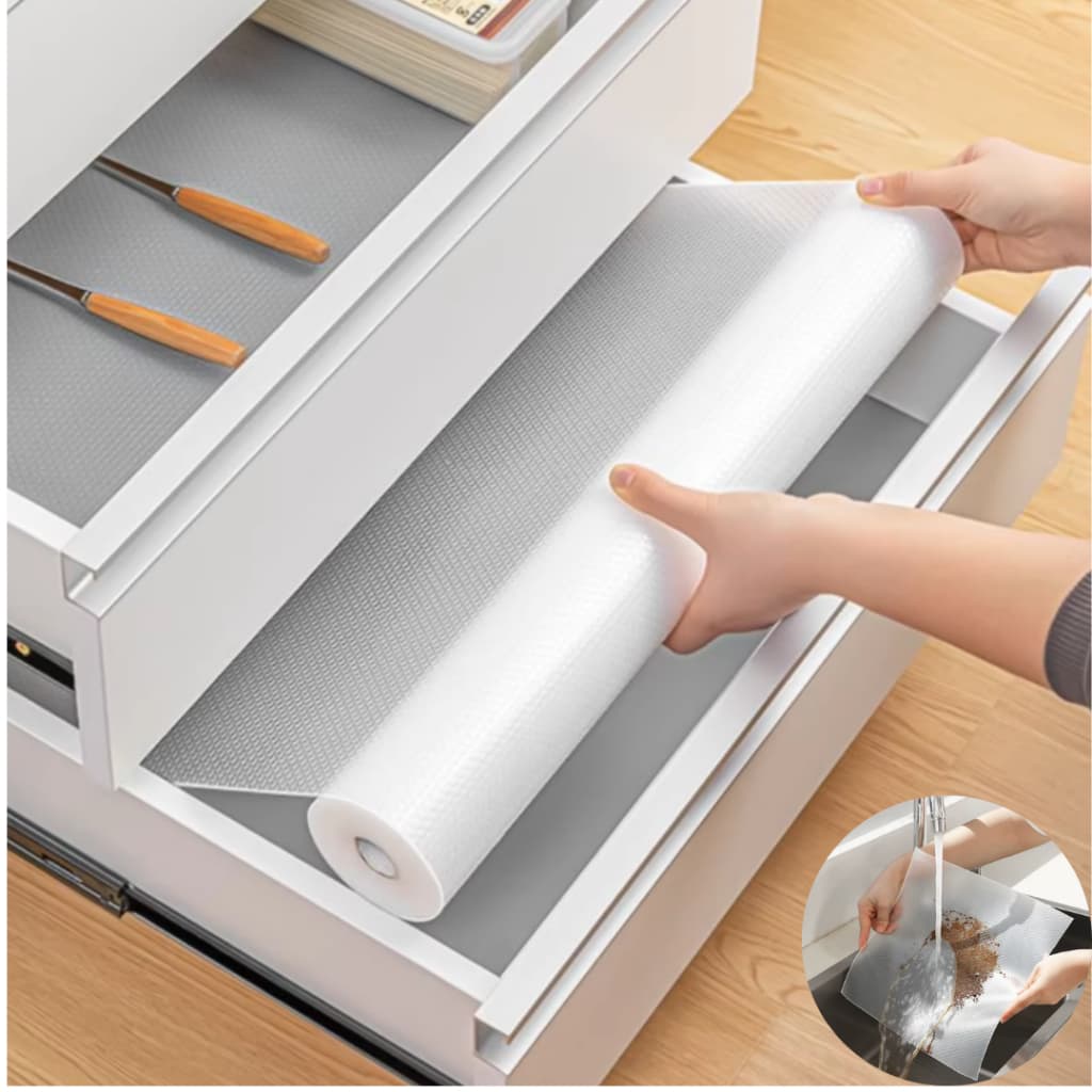 Forro Antiderrapante EVA 3m x 30cm Multiuso Gaveta Armário Geladeira Lavável