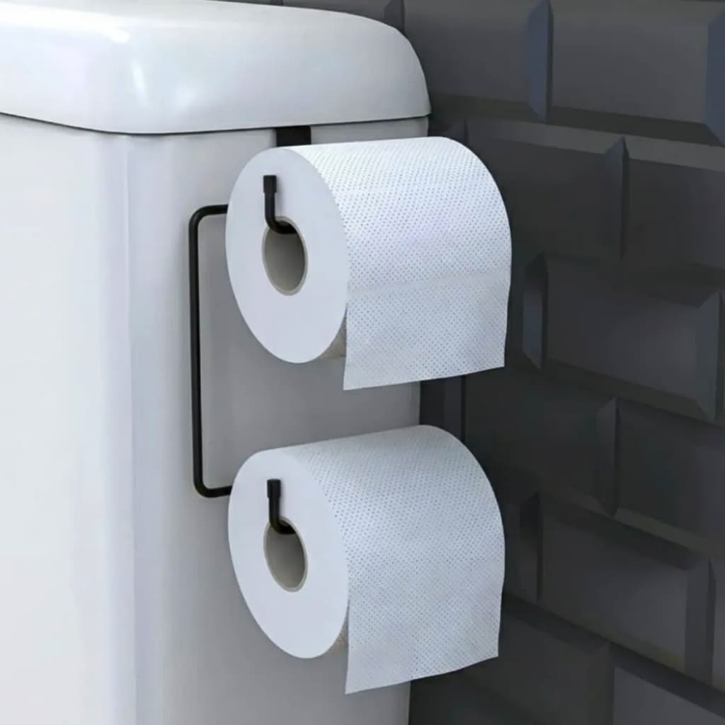 Porta Papel Higiênico Para Banheiro Aramado Moderno Duplo c/ Reserva Removível Para 2 Rolos Organiza
