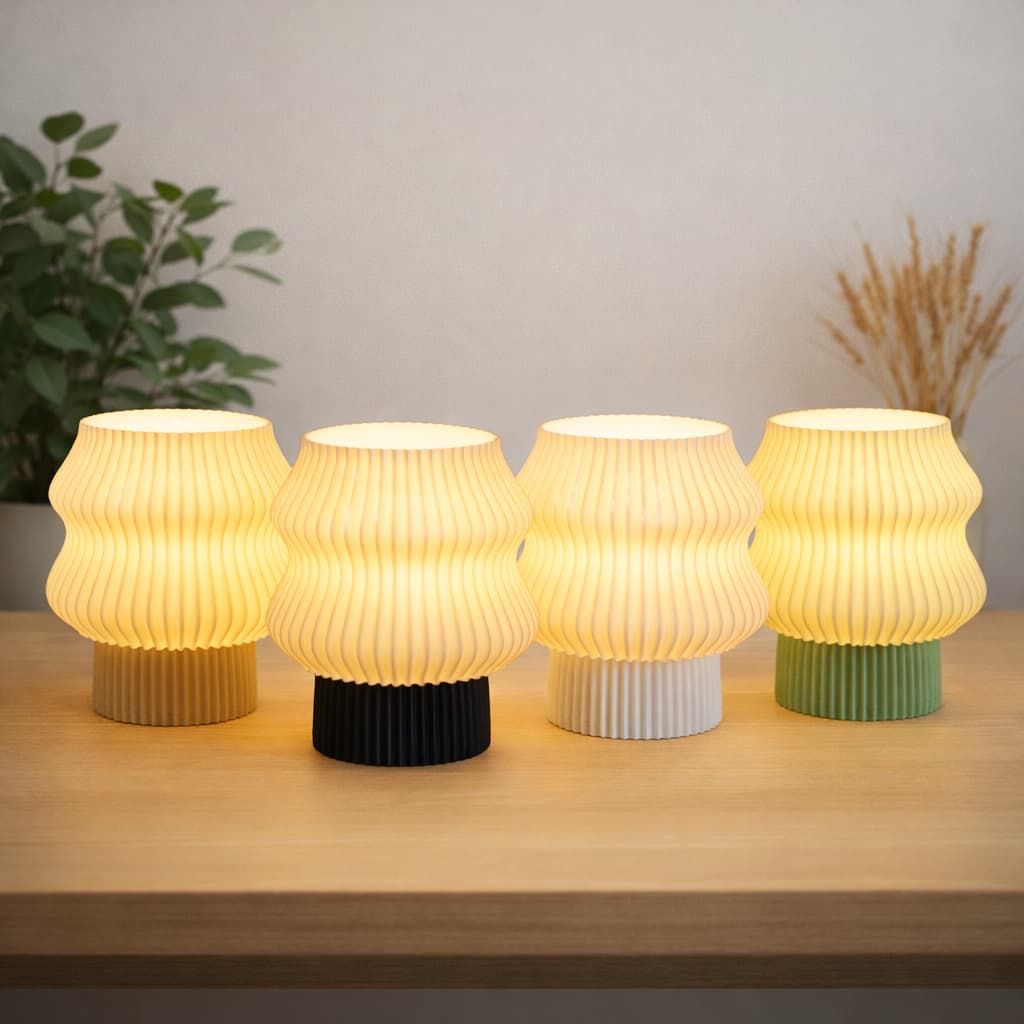 Abajur Luminária de Mesa Aura Flor Cabeceira Design Moderno Minimalista Quarto Sala Escritório