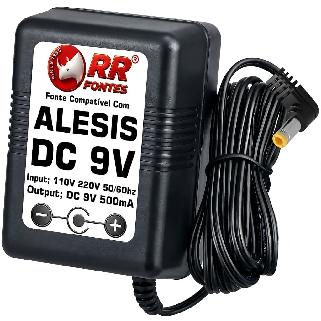 Fonte DC 9V 0.5A Para Bateria Eletronica Alesis
