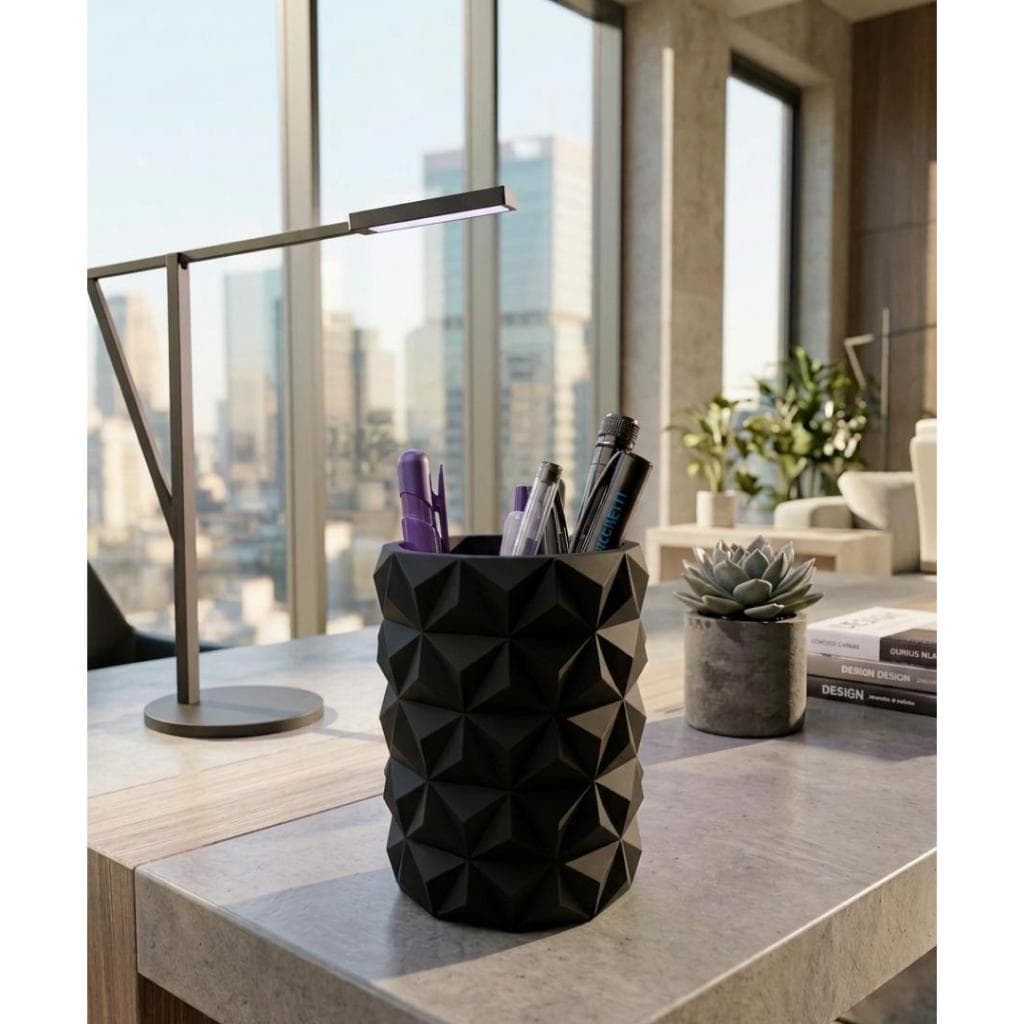 Porta Lápis Geométrico Premium – Organizador de Mesa Moderno homeoffice escritorio